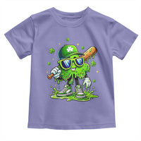 Funny St Patricks Day Clover Baseball Player Gift Toddler T Shirt