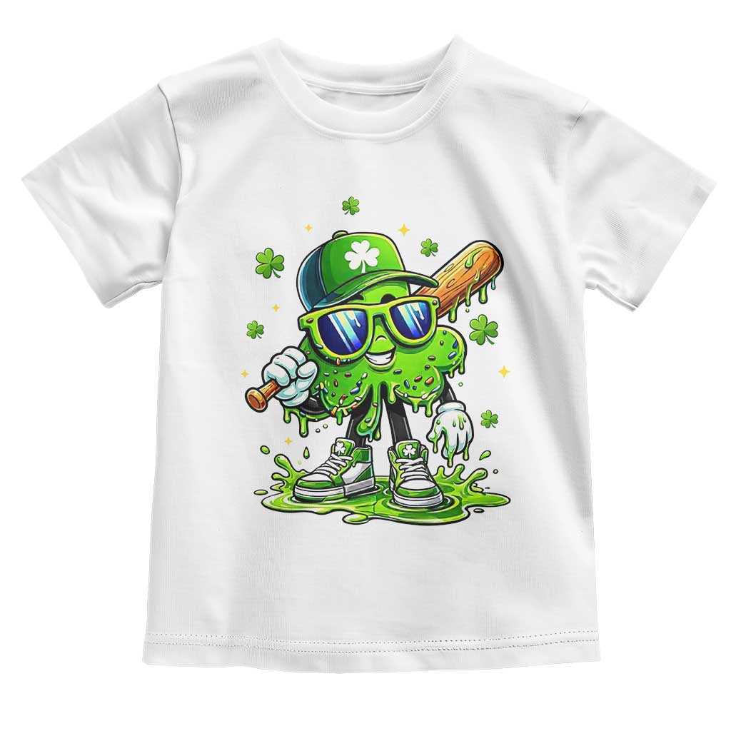 Funny St Patricks Day Clover Baseball Player Gift Toddler T Shirt