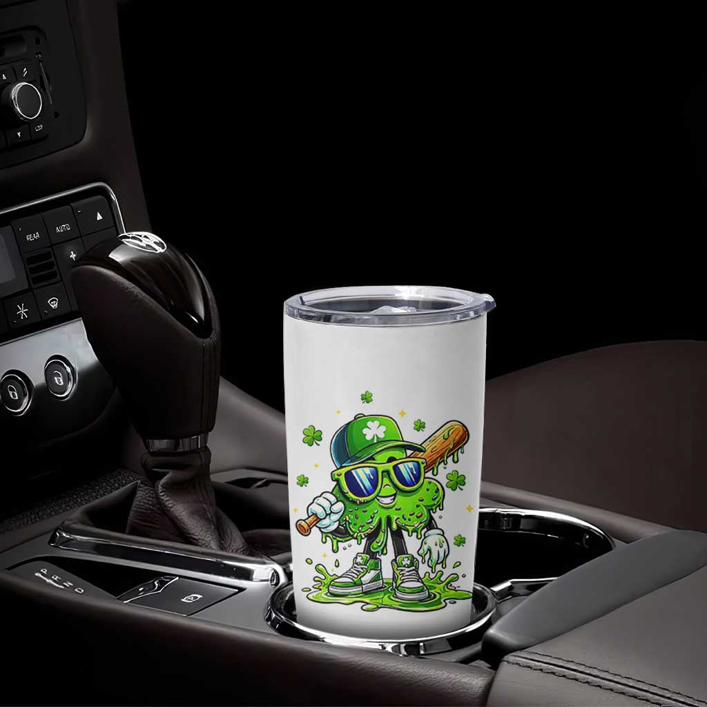 Funny St Patricks Day Clover Baseball Player Gift Tumbler Cup
