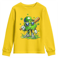 Funny St Patricks Day Clover Baseball Player Gift Youth Sweatshirt