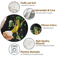 Funny Banana Baseball Player Gift Throw Blanket St Patricks Day