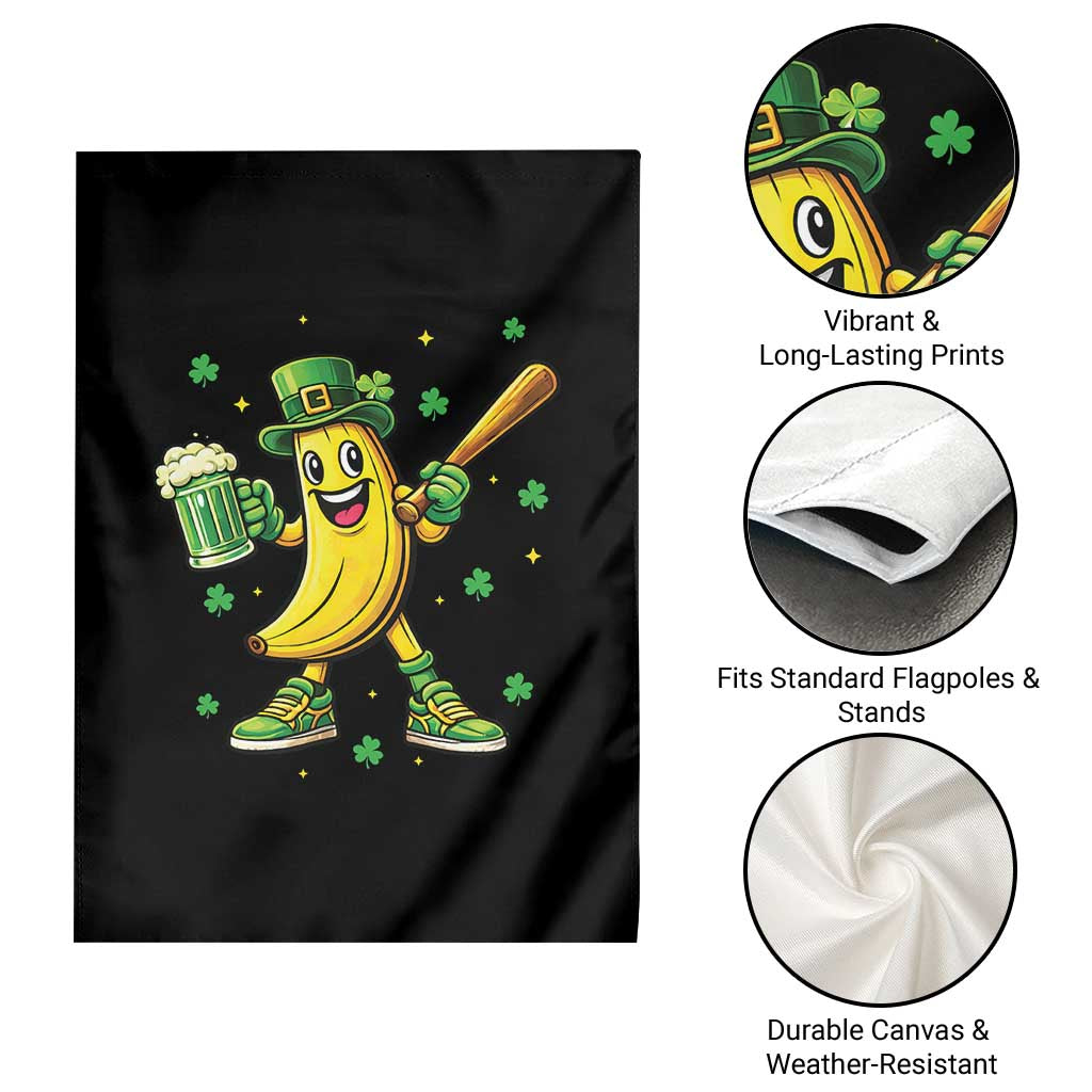 Funny Banana Baseball Player Gift Garden Flag St Patricks Day