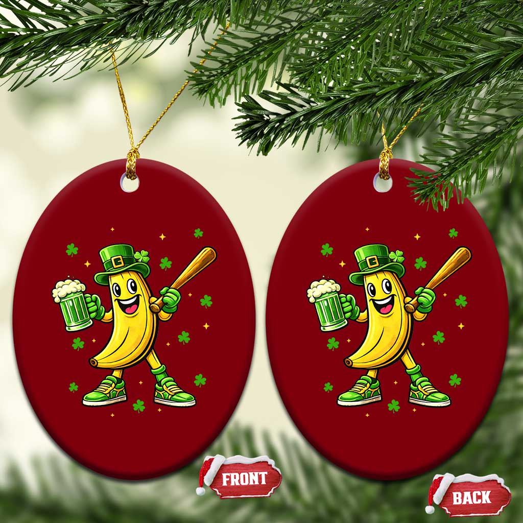 Funny Banana Baseball Player Gift Ceramic Ornament St Patricks Day