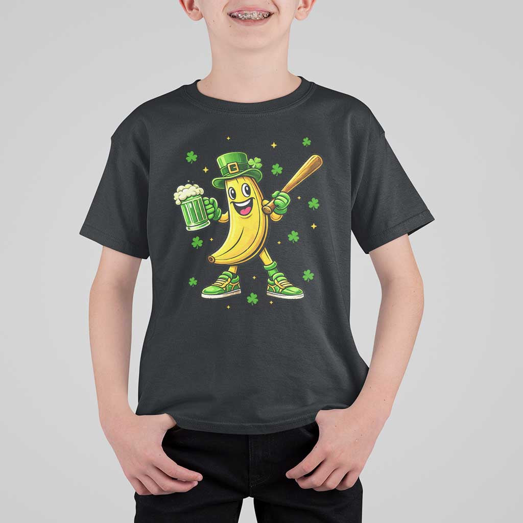 Funny Banana Baseball Player Gift T Shirt For Kid St Patricks Day
