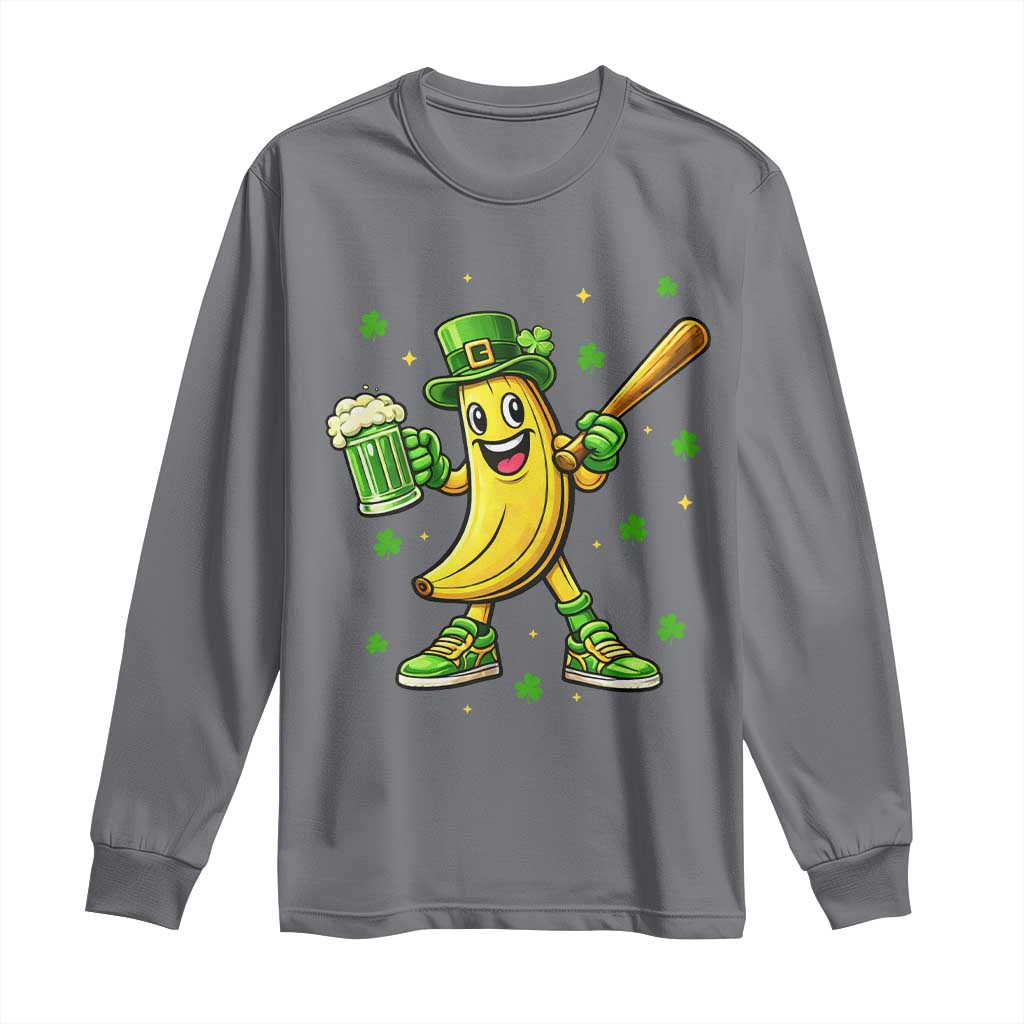 Funny Banana Baseball Player Gift Long Sleeve Shirt St Patricks Day