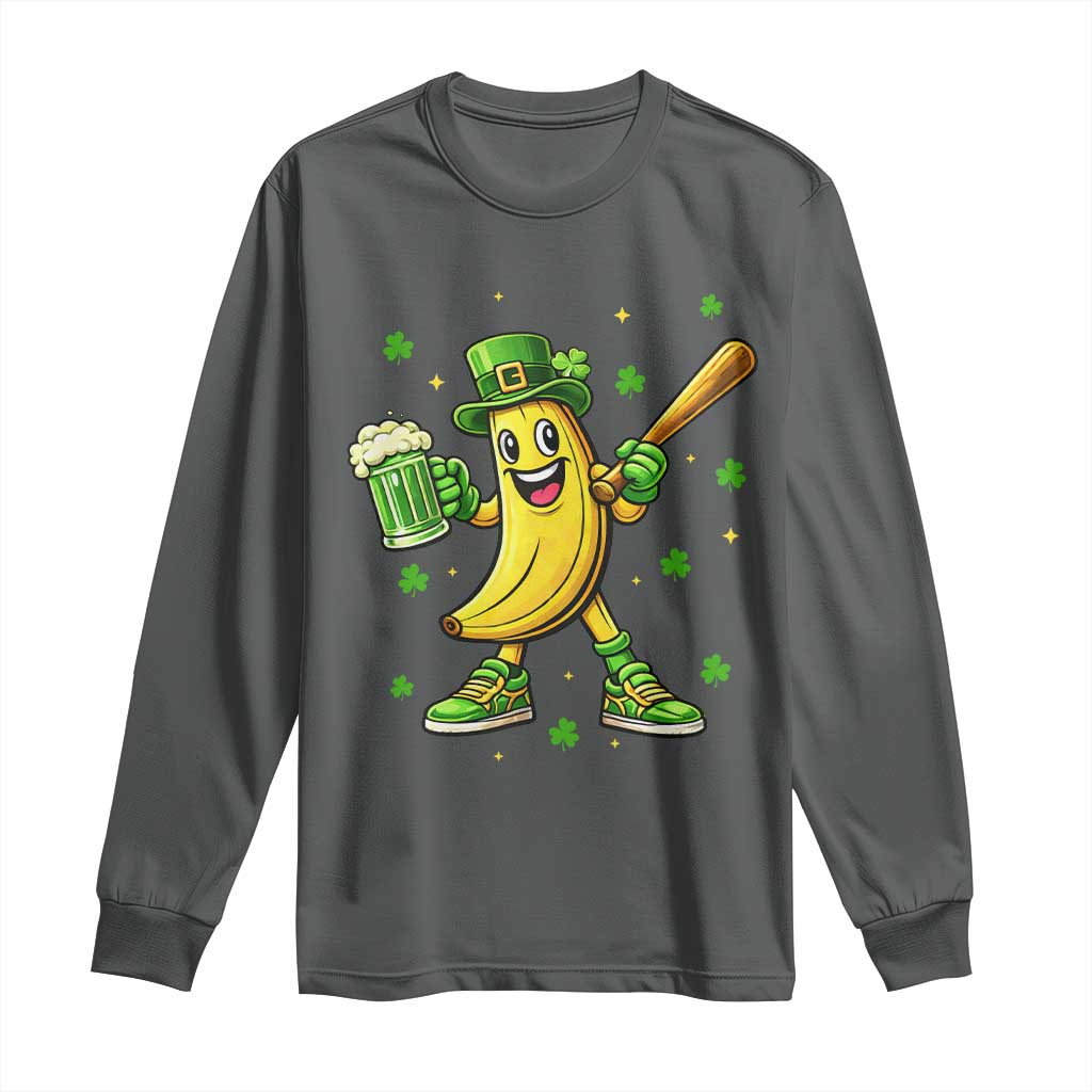 Funny Banana Baseball Player Gift Long Sleeve Shirt St Patricks Day
