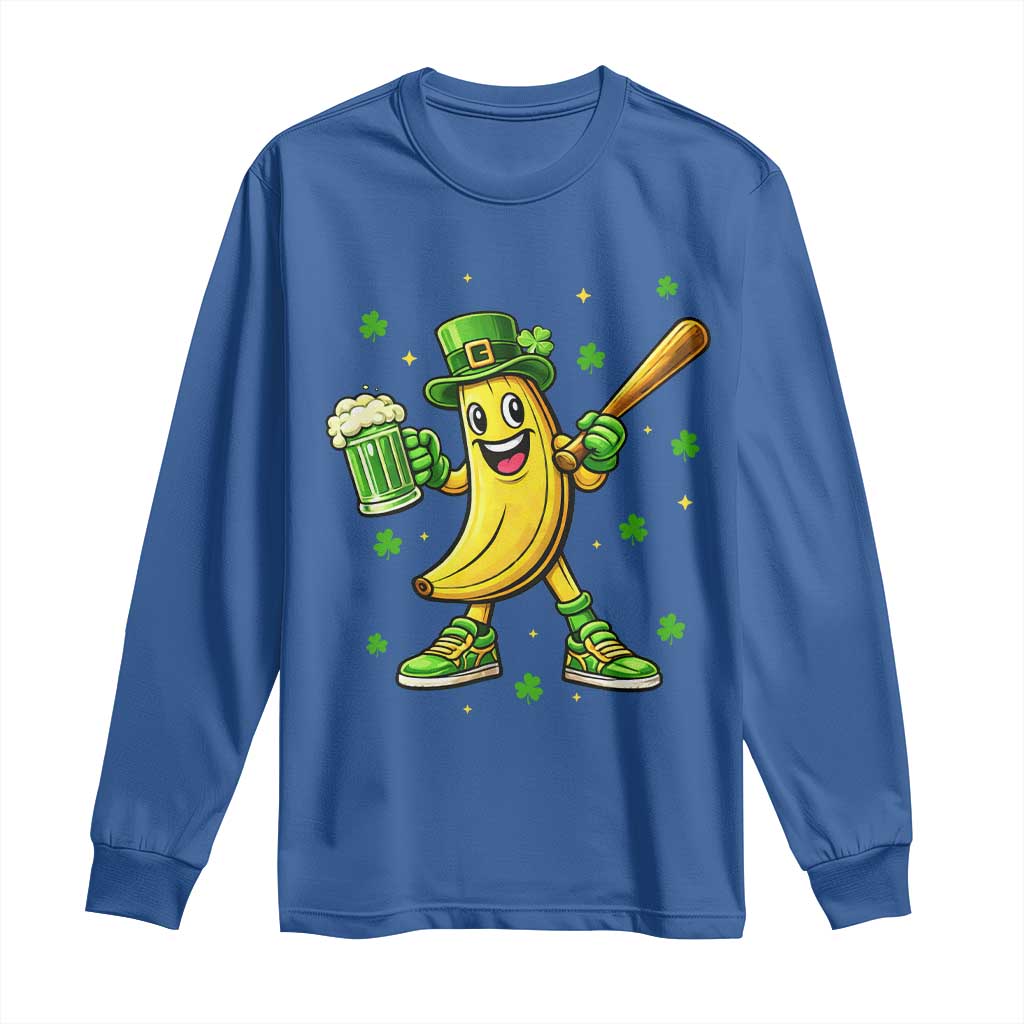 Funny Banana Baseball Player Gift Long Sleeve Shirt St Patricks Day