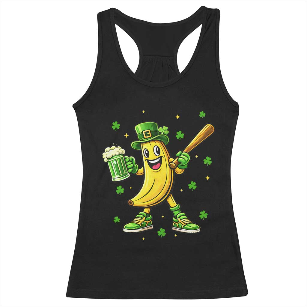 Funny Banana Baseball Player Gift Racerback Tank Top St Patricks Day