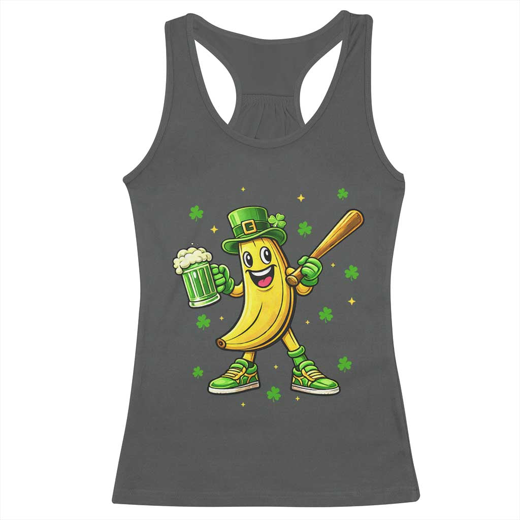 Funny Banana Baseball Player Gift Racerback Tank Top St Patricks Day