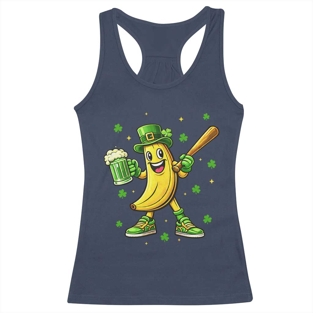 Funny Banana Baseball Player Gift Racerback Tank Top St Patricks Day