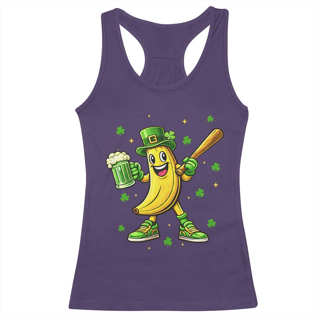 Funny Banana Baseball Player Gift Racerback Tank Top St Patricks Day