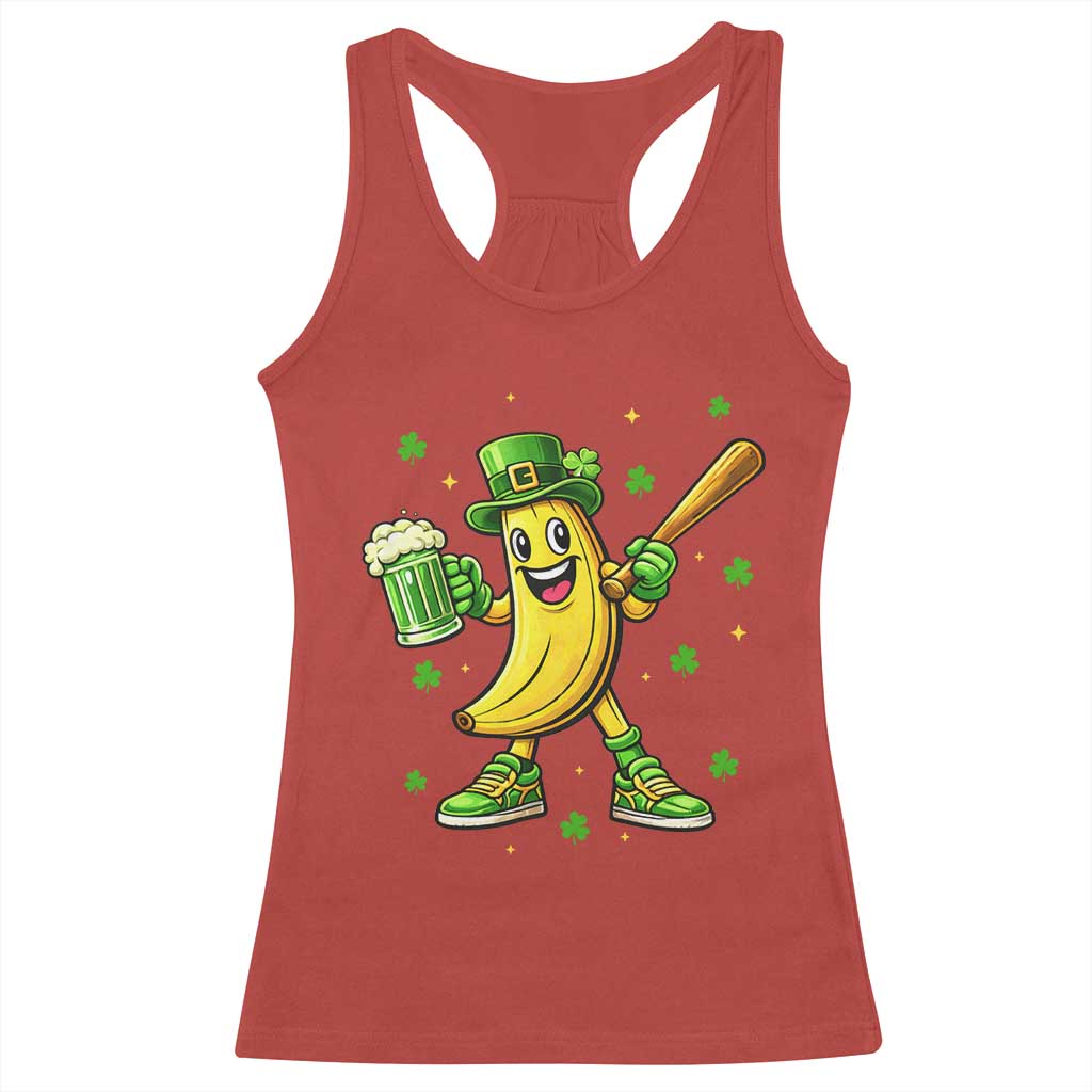 Funny Banana Baseball Player Gift Racerback Tank Top St Patricks Day
