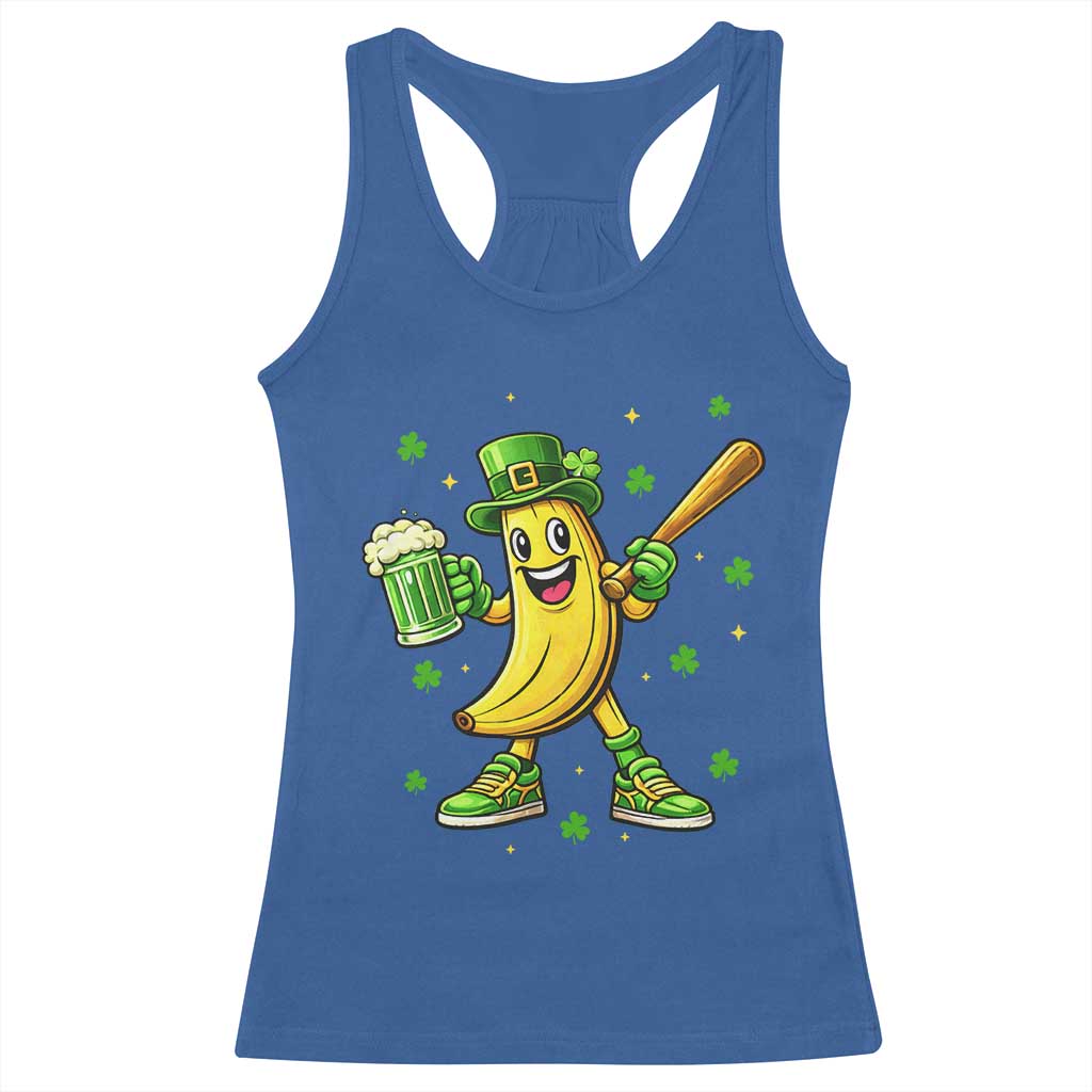 Funny Banana Baseball Player Gift Racerback Tank Top St Patricks Day