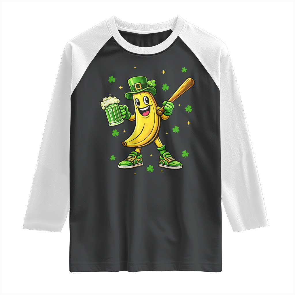 Funny Banana Baseball Player Gift Raglan Shirt St Patricks Day