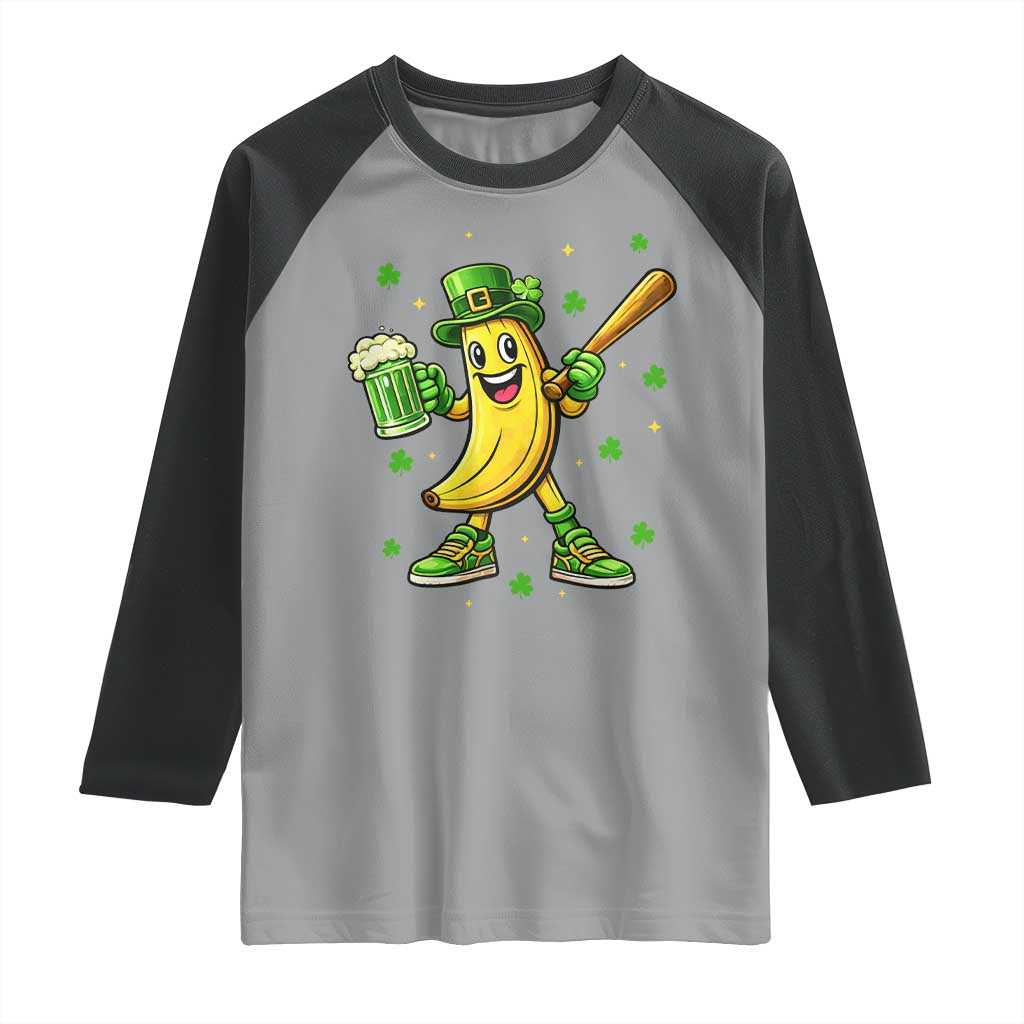 Funny Banana Baseball Player Gift Raglan Shirt St Patricks Day