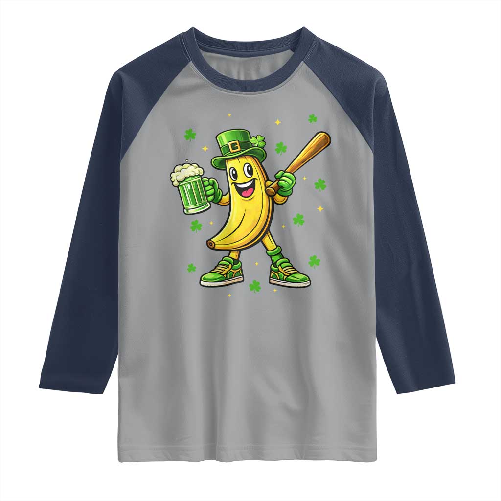 Funny Banana Baseball Player Gift Raglan Shirt St Patricks Day