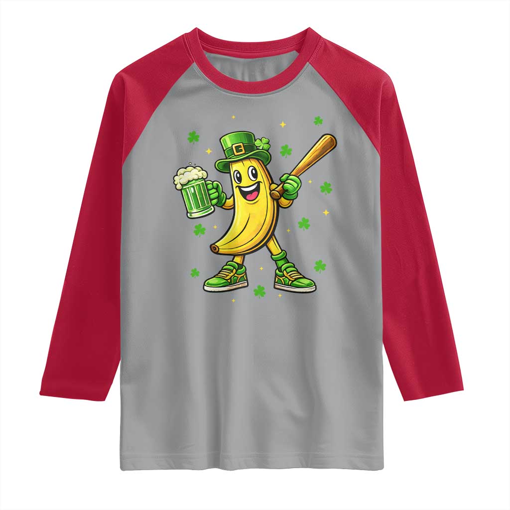 Funny Banana Baseball Player Gift Raglan Shirt St Patricks Day