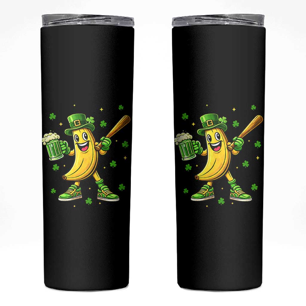 Funny Banana Baseball Player Gift Skinny Tumbler St Patricks Day