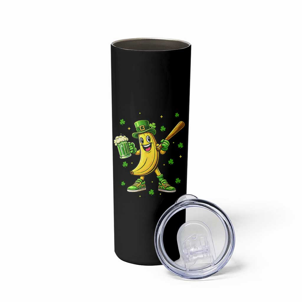 Funny Banana Baseball Player Gift Skinny Tumbler St Patricks Day