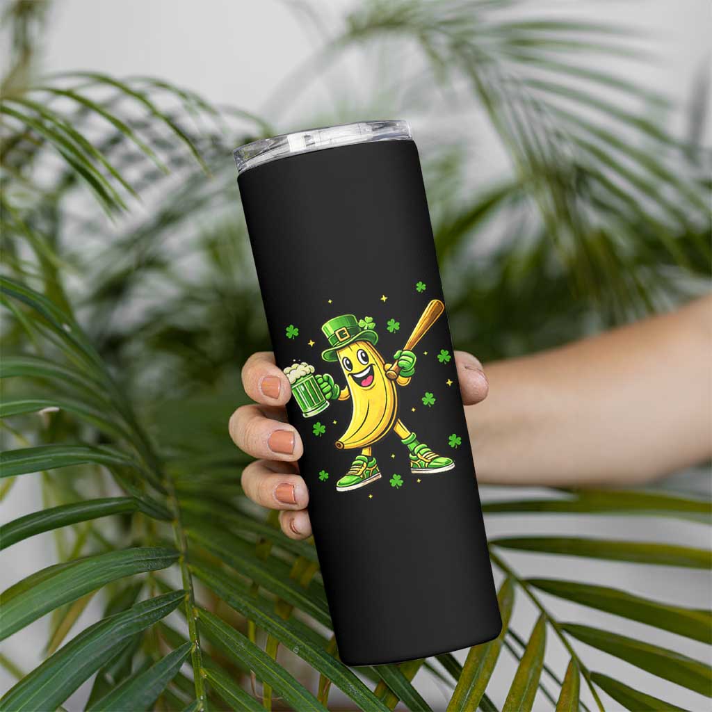 Funny Banana Baseball Player Gift Skinny Tumbler St Patricks Day