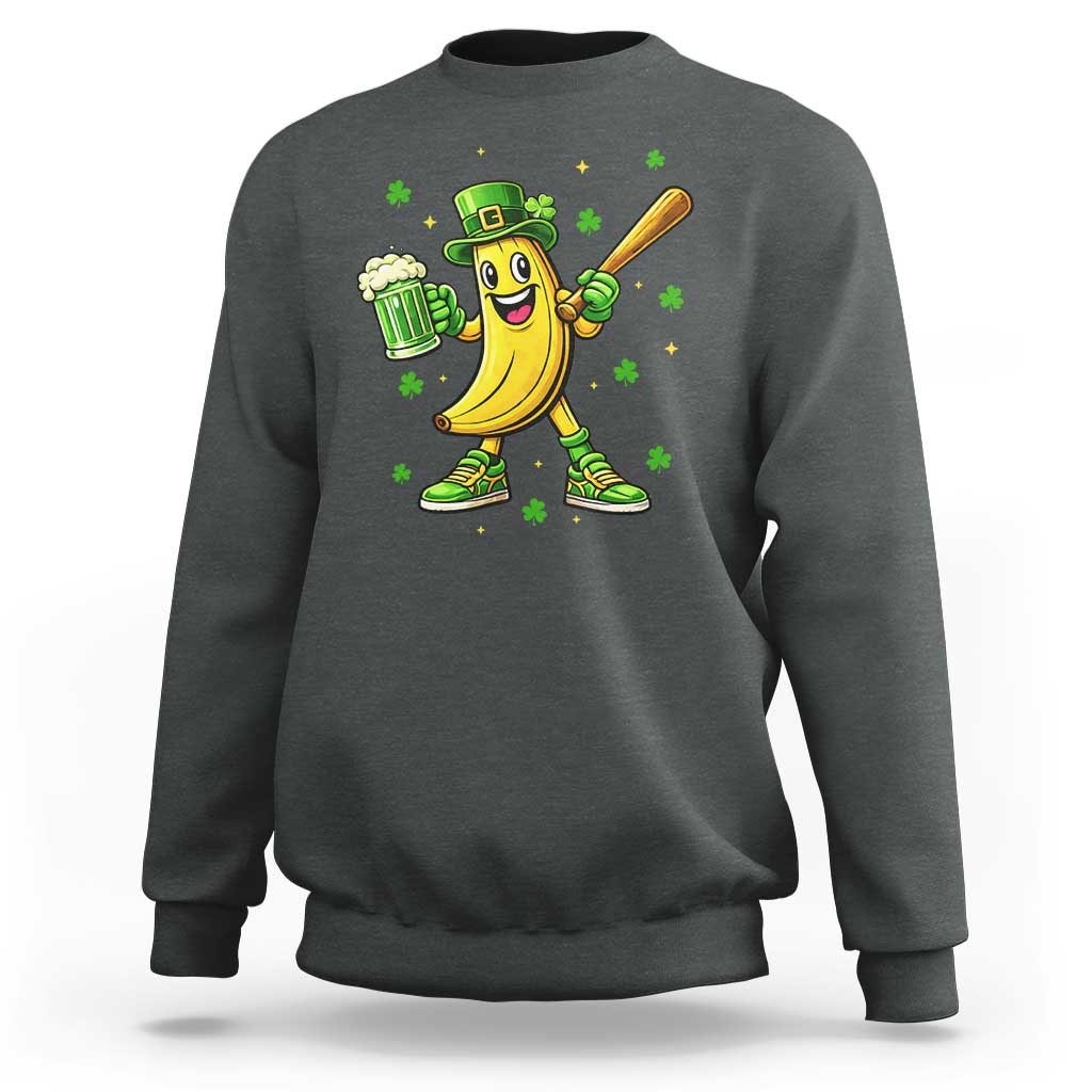 Funny Banana Baseball Player Gift Sweatshirt St Patricks Day