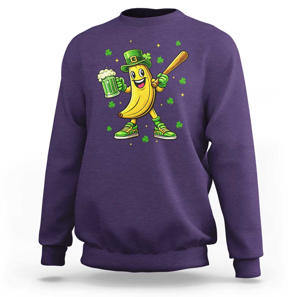 Funny Banana Baseball Player Gift Sweatshirt St Patricks Day