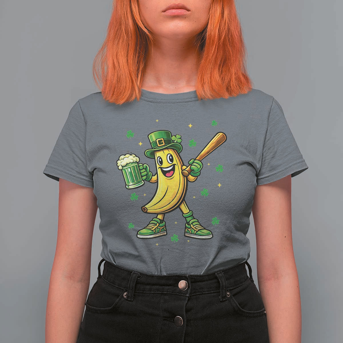 Funny Banana Baseball Player Gift T Shirt For Women St Patricks Day