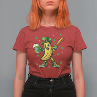 Funny Banana Baseball Player Gift T Shirt For Women St Patricks Day