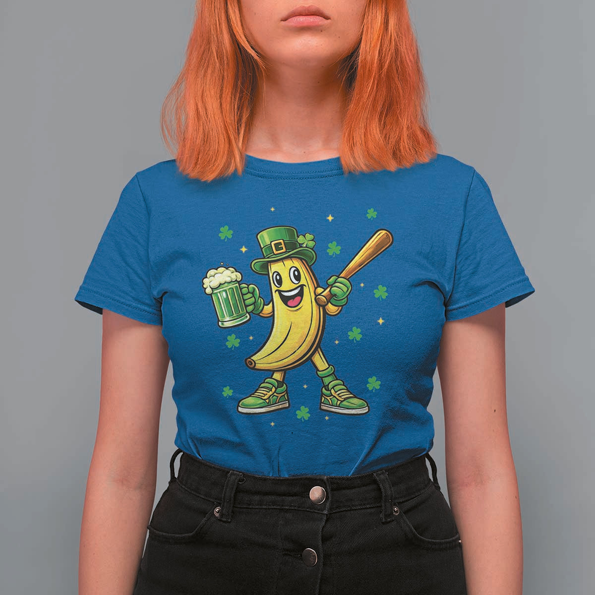 Funny Banana Baseball Player Gift T Shirt For Women St Patricks Day