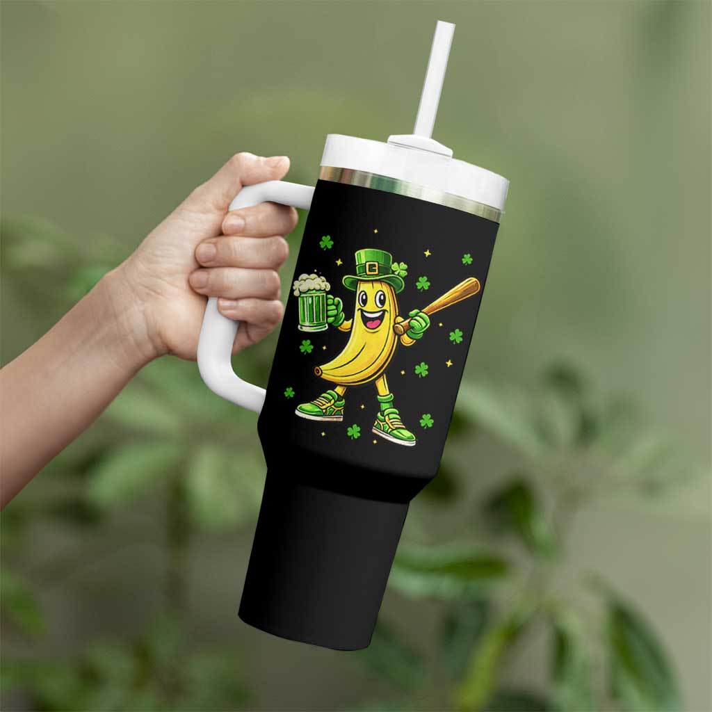 Funny Banana Baseball Player Gift Tumbler With Handle St Patricks Day