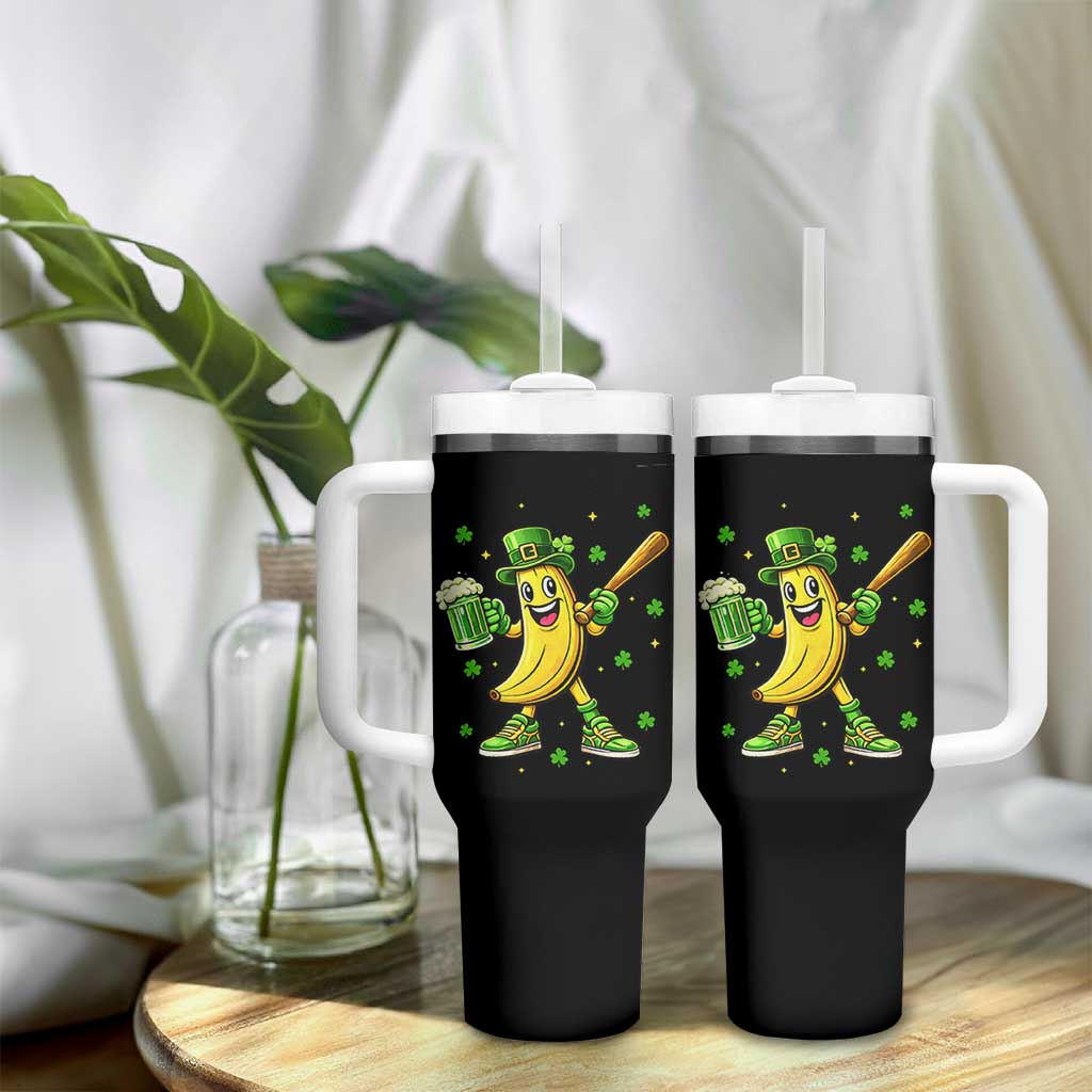 Funny Banana Baseball Player Gift Tumbler With Handle St Patricks Day