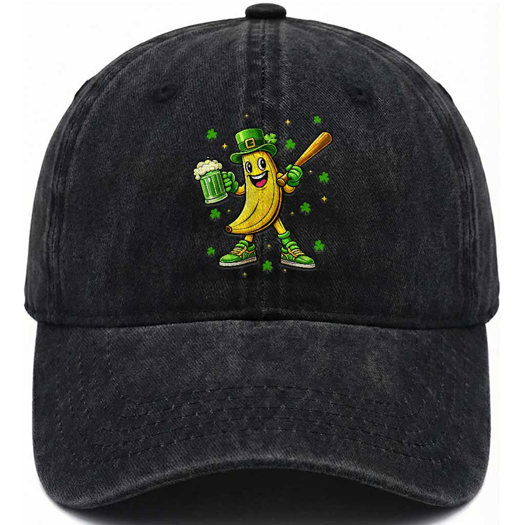 Funny Banana Baseball Player Gift Washed Cotton Baseball Cap St Patricks Day