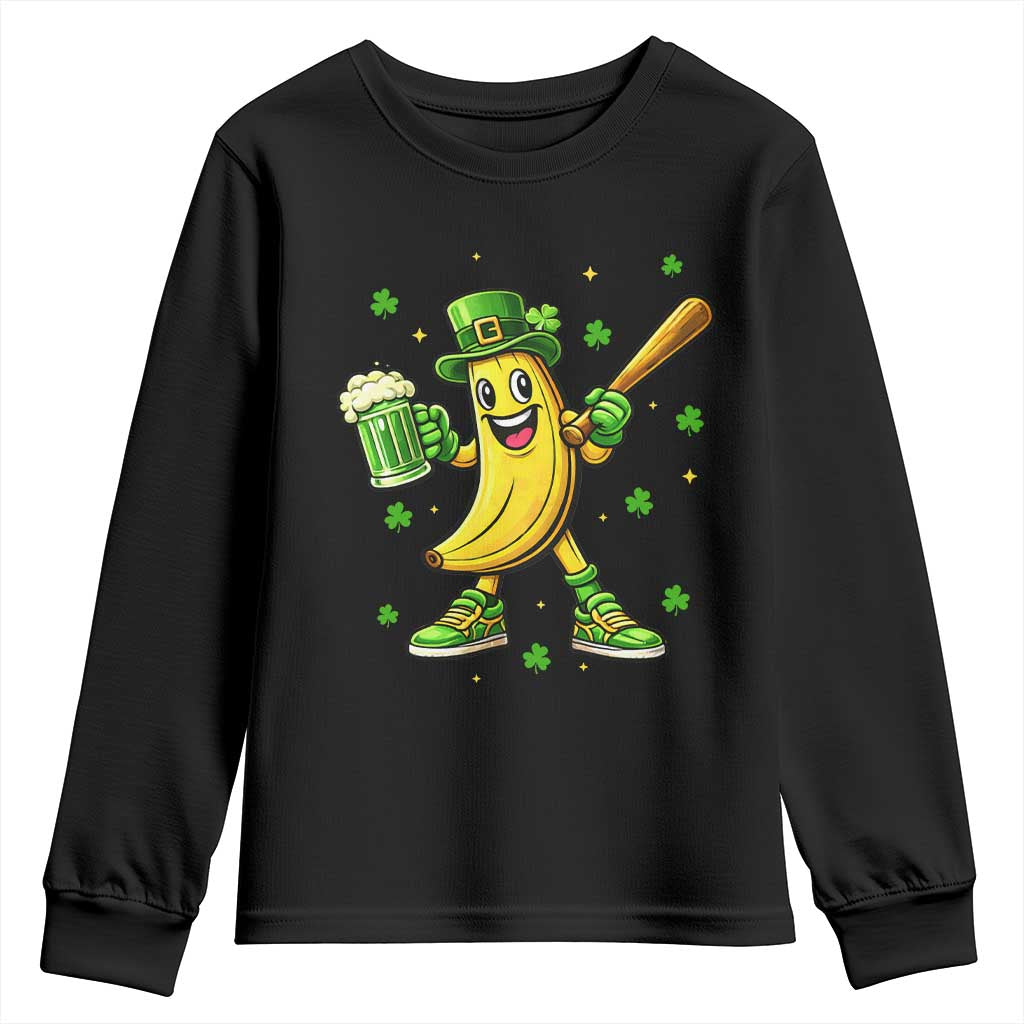 Funny Banana Baseball Player Gift Youth Sweatshirt St Patricks Day