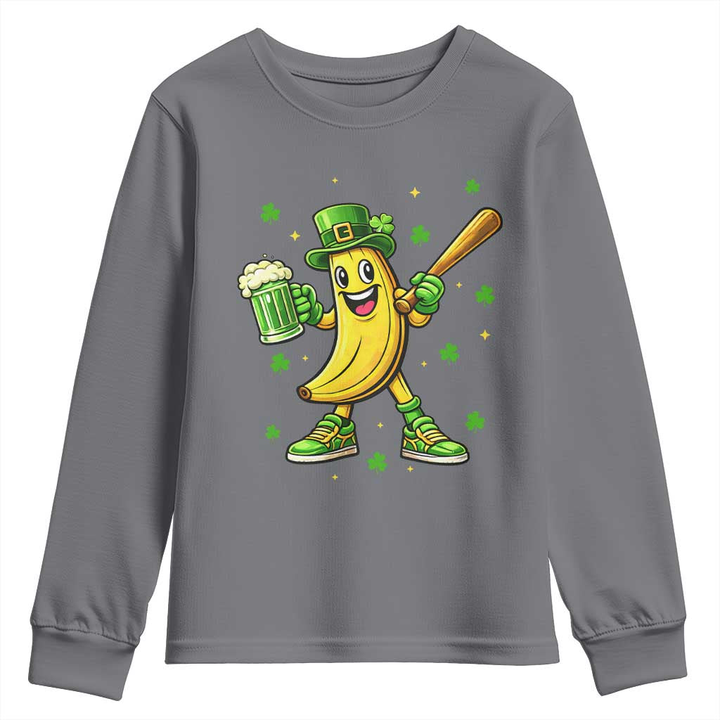 Funny Banana Baseball Player Gift Youth Sweatshirt St Patricks Day