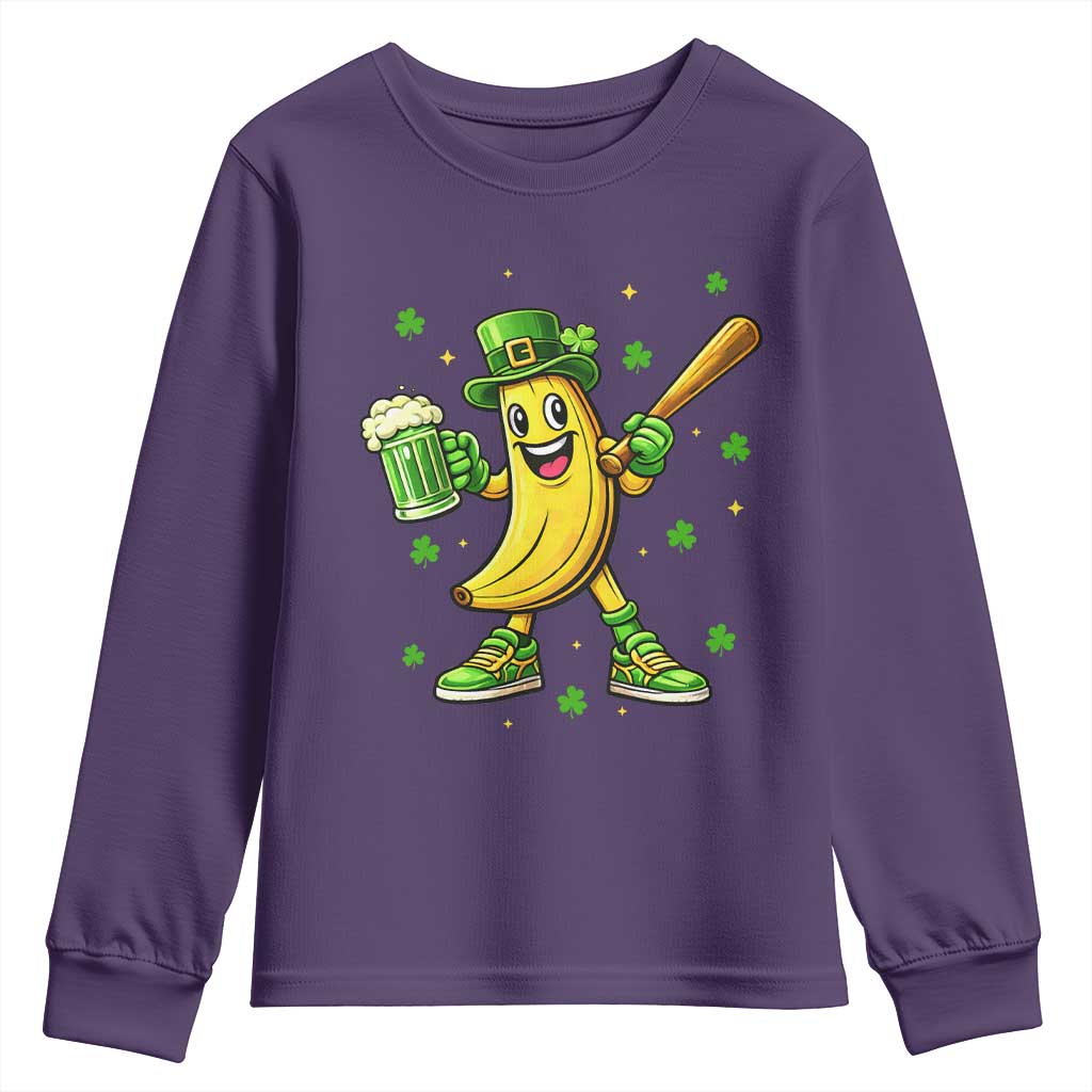 Funny Banana Baseball Player Gift Youth Sweatshirt St Patricks Day