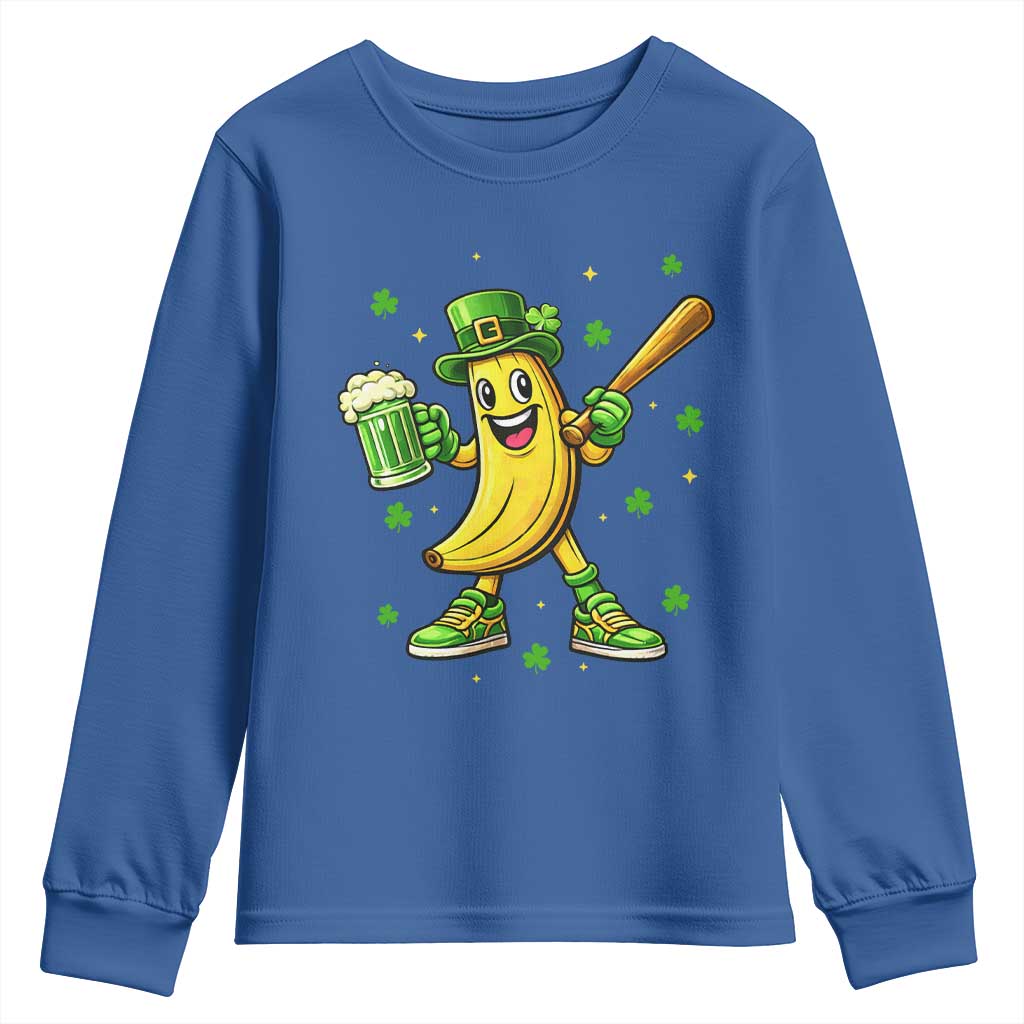 Funny Banana Baseball Player Gift Youth Sweatshirt St Patricks Day