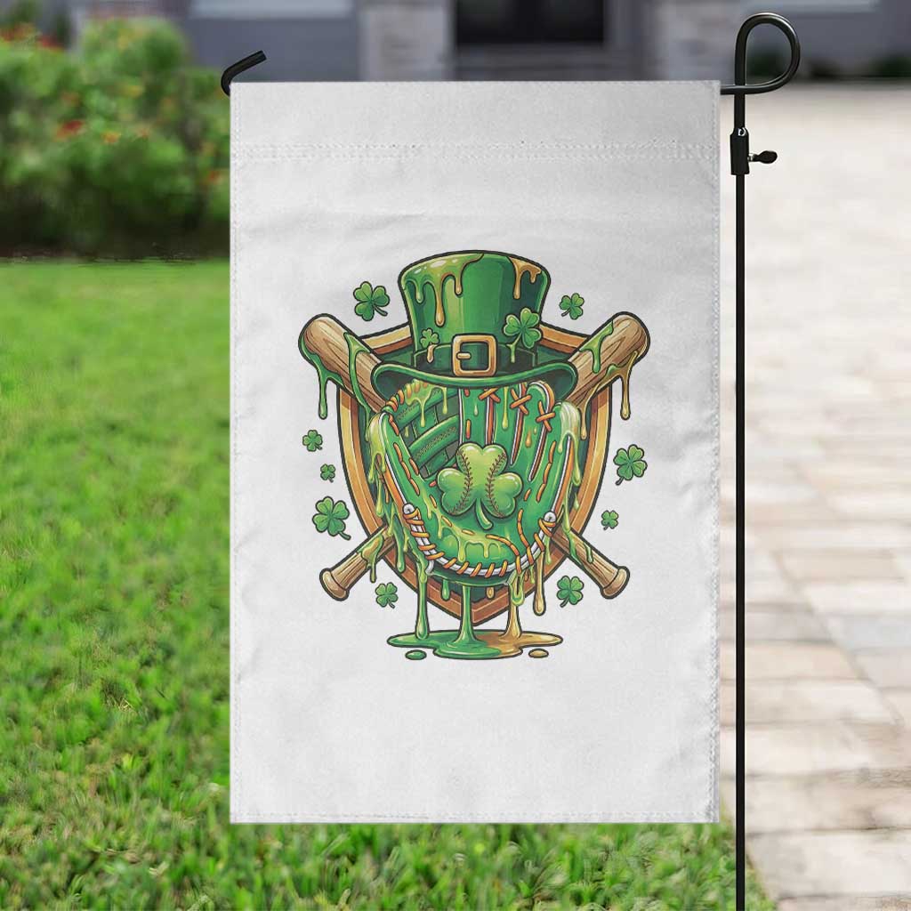 Slimy Shamrock Baseball Glove Garden Flag St Patricks Day Gift