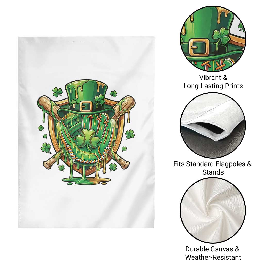 Slimy Shamrock Baseball Glove Garden Flag St Patricks Day Gift
