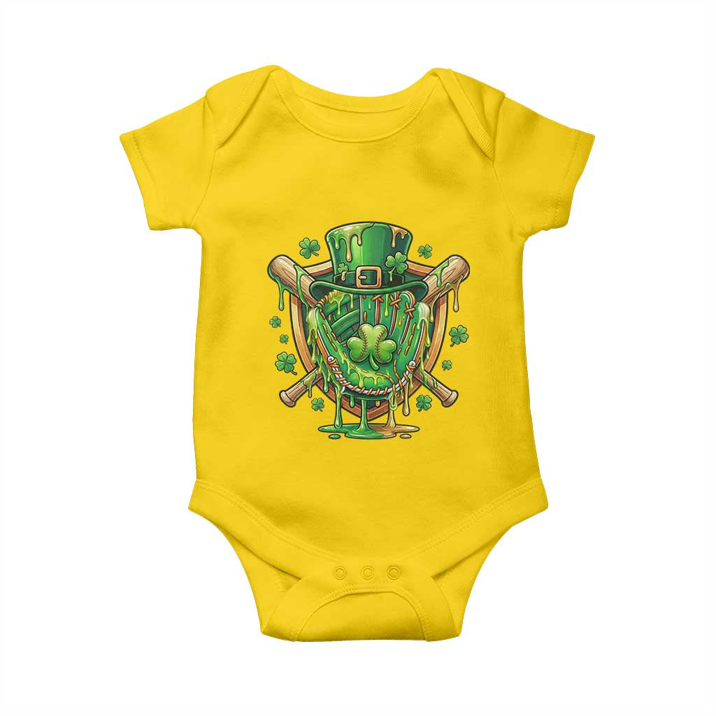 Slimy Shamrock Baseball Glove Baby Onesie St Patricks Day Gift