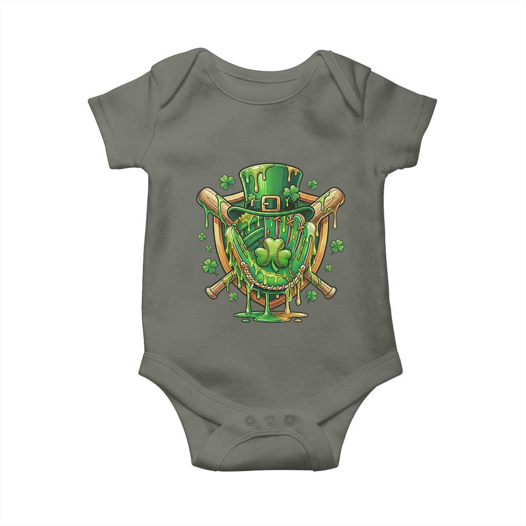 Slimy Shamrock Baseball Glove Baby Onesie St Patricks Day Gift
