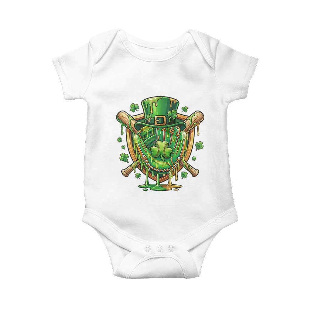 Slimy Shamrock Baseball Glove Baby Onesie St Patricks Day Gift
