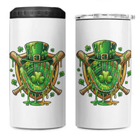 Slimy Shamrock Baseball Glove 4 in 1 Can Cooler Tumbler St Patricks Day Gift