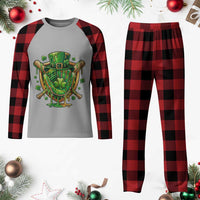 Slimy Shamrock Baseball Glove Plaid Pajama Set St Patricks Day Gift