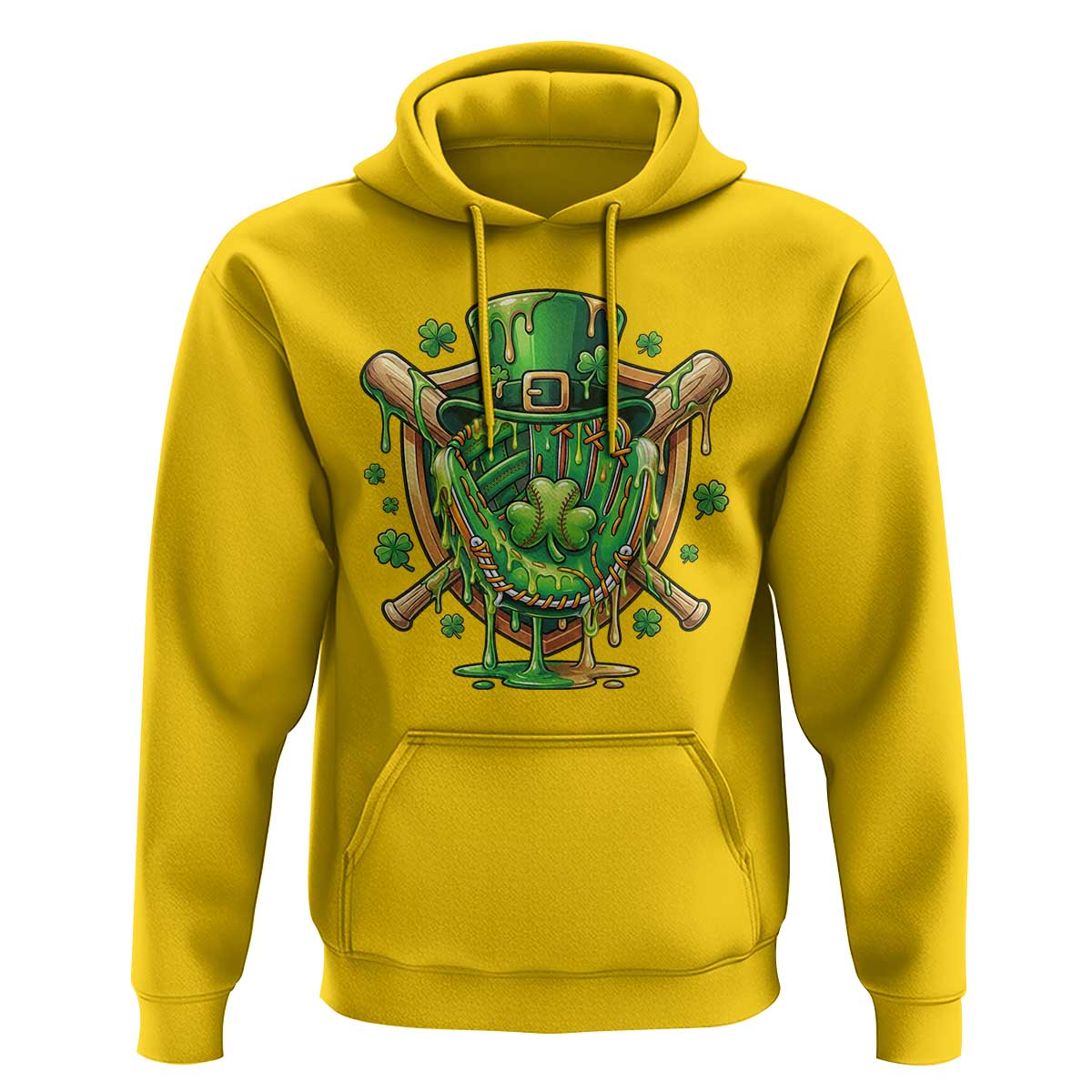 Slimy Shamrock Baseball Glove Hoodie St Patricks Day Gift