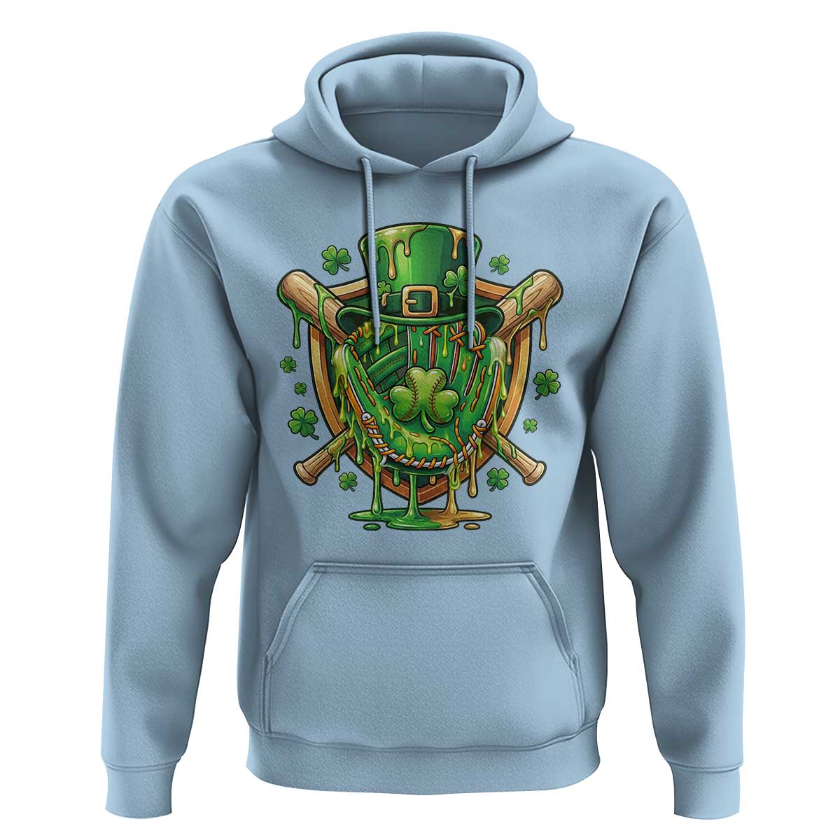 Slimy Shamrock Baseball Glove Hoodie St Patricks Day Gift