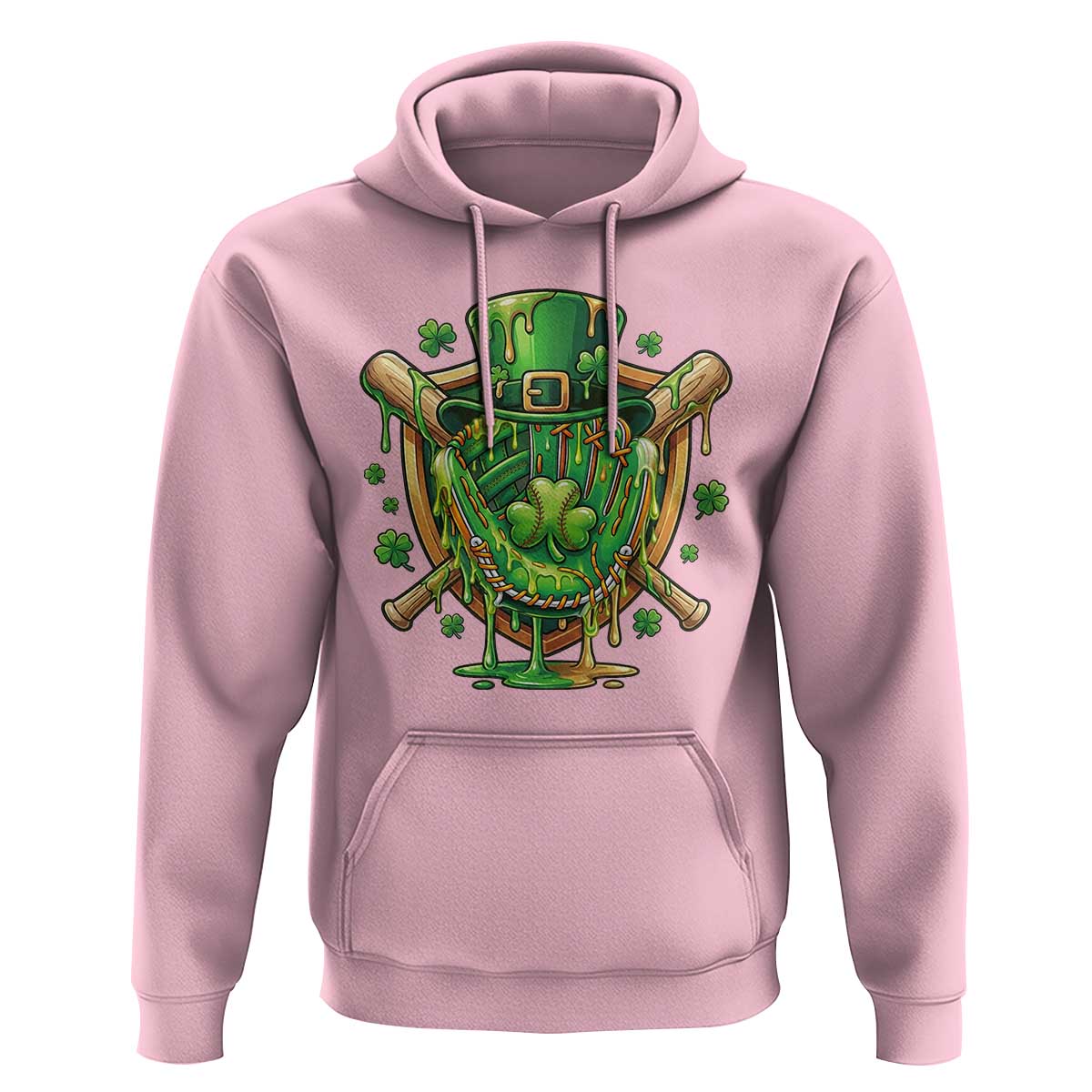 Slimy Shamrock Baseball Glove Hoodie St Patricks Day Gift