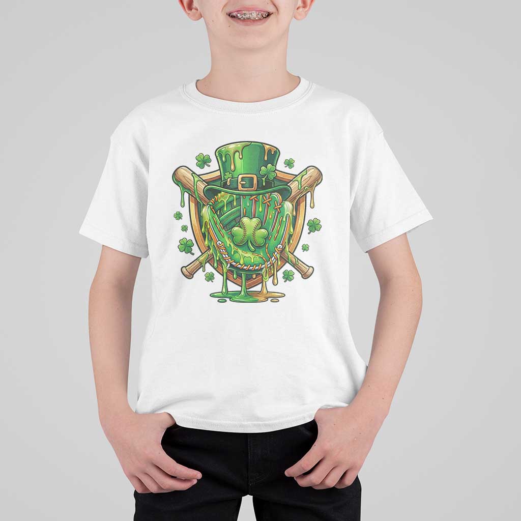 Slimy Shamrock Baseball Glove T Shirt For Kid St Patricks Day Gift