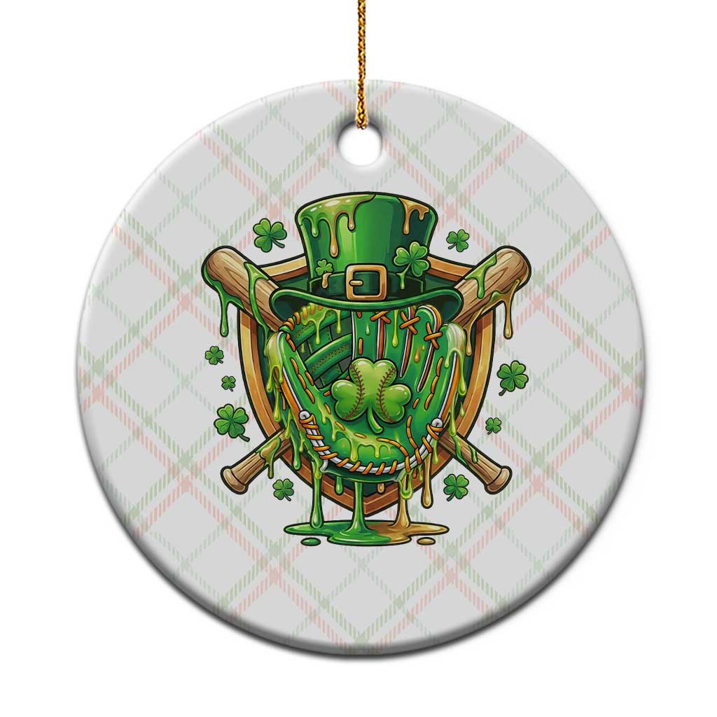 Slimy Shamrock Baseball Glove Ceramic Ornament St Patricks Day Gift