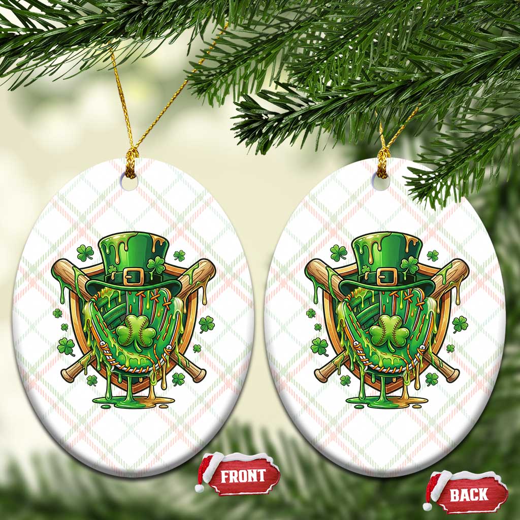 Slimy Shamrock Baseball Glove Ceramic Ornament St Patricks Day Gift