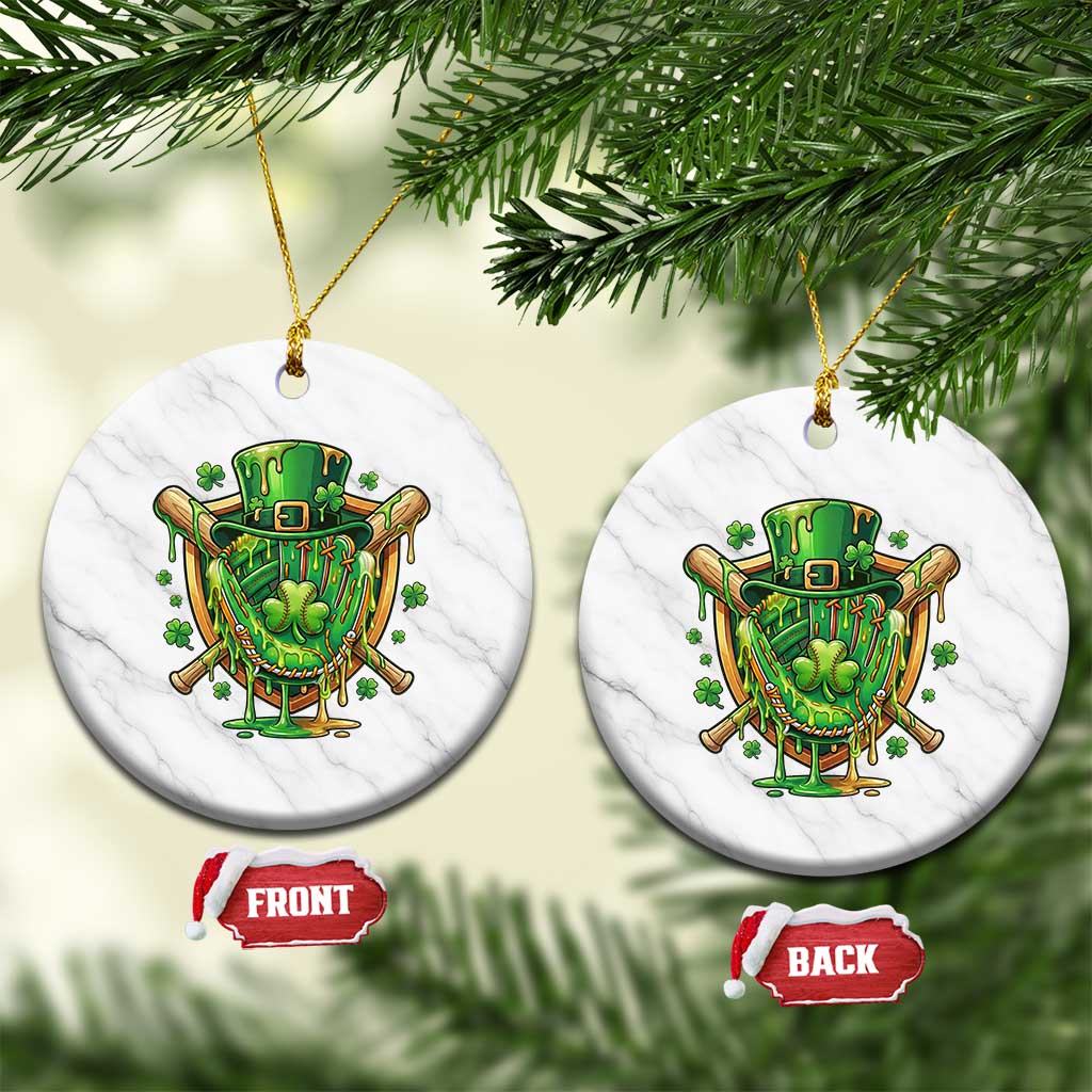 Slimy Shamrock Baseball Glove Ceramic Ornament St Patricks Day Gift